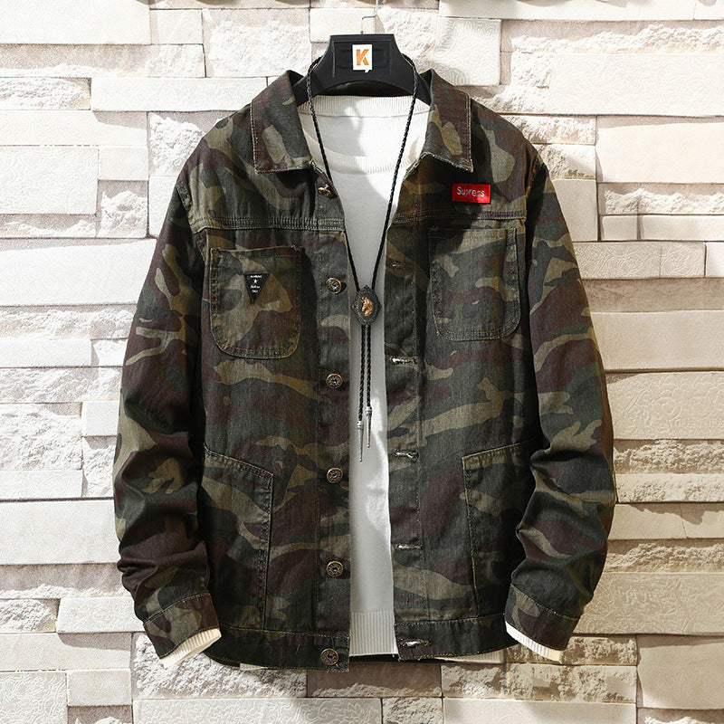 Men's Camouflage Denim Jacket